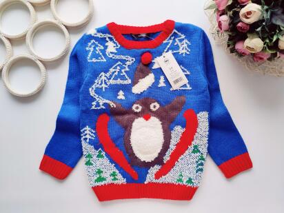 3,4 роки, зріст 98,104 Новий новорічний светр із пищалкою Пінгвін